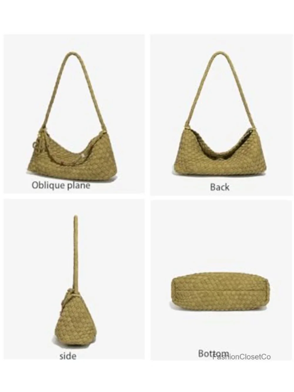 Suede Woven Hobo Shoulder Bag with Magnetic Closure